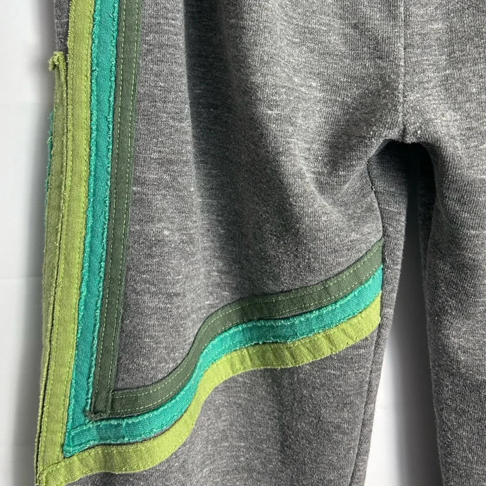 *SOLD* AVIATOR NATION Rare Sweatpants- Heather Grey/ Green Stripes Size Small - Picture 5 of 9